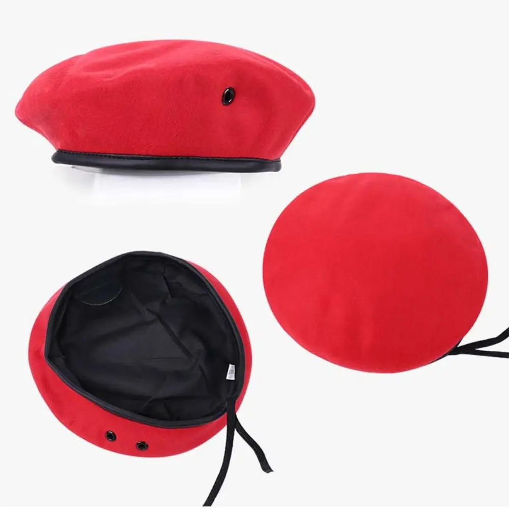 Unisex Adjustable Berets Hat Solid Color For Cosplay Uniform Cap Casual Autumn and Winter Painter Cap Security Cap