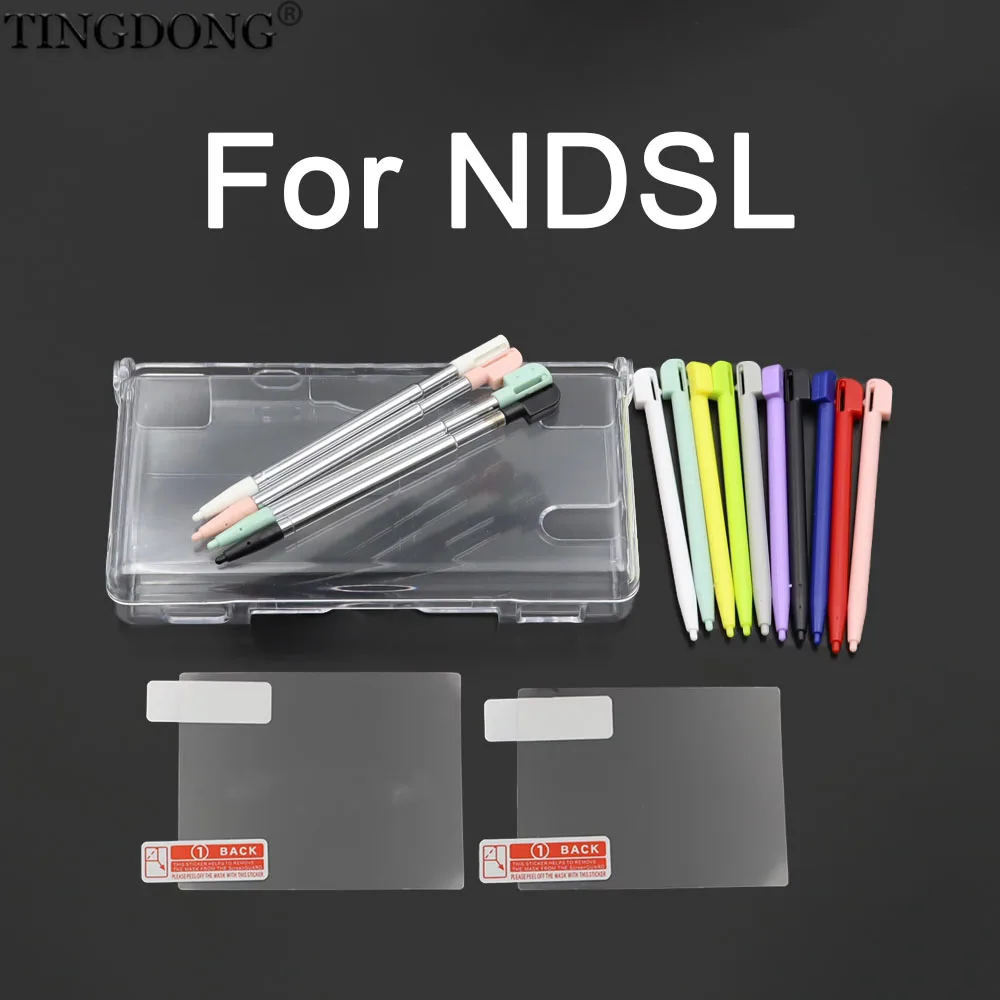 Klare, transparente, geteilte Hartschutzhülle für NDSL mit Displayschutzfolie und Stylus-Stift-Set