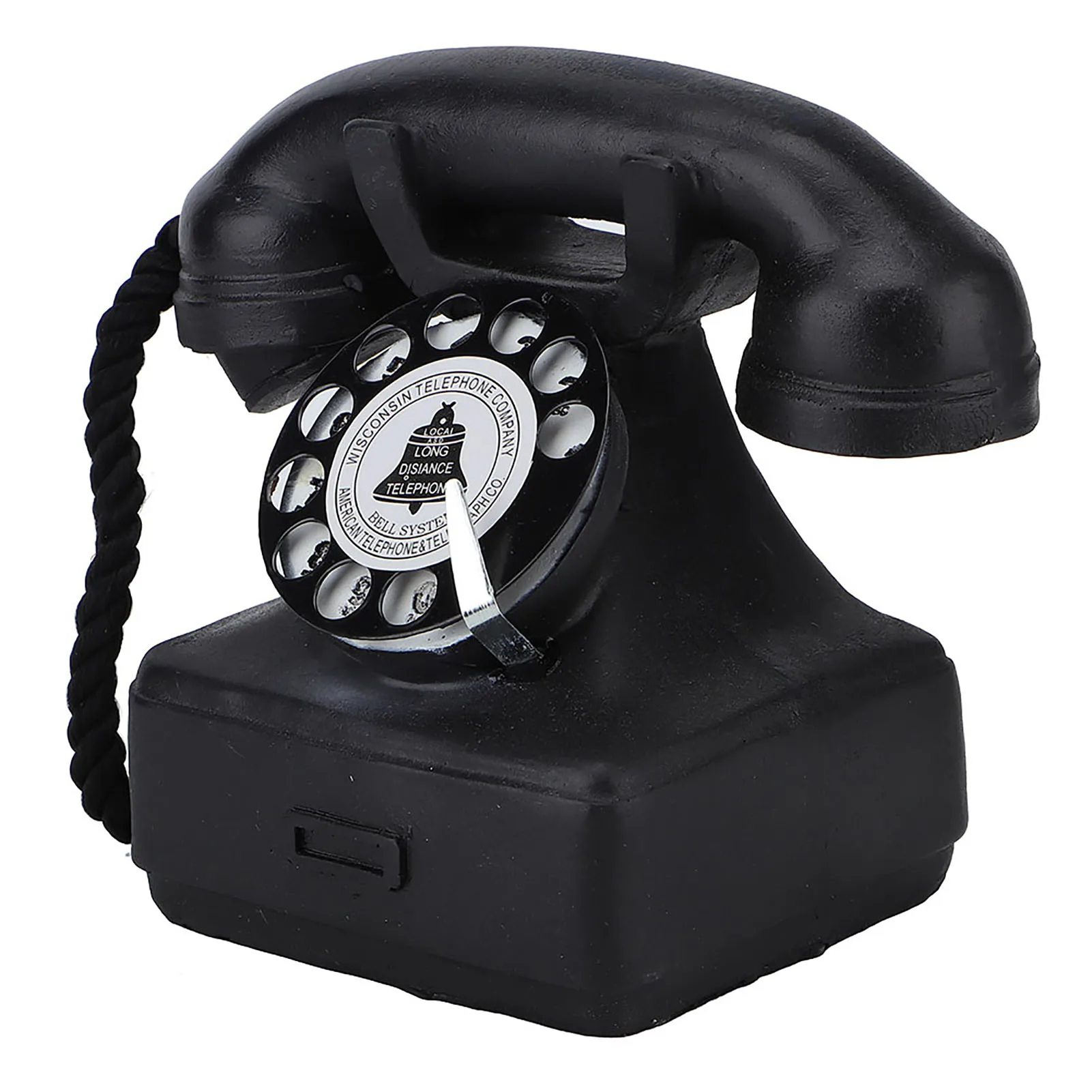 Simulation Antique Phone Statue Ornament Resin Vintage Landline Telephone Model for Home Desk Decor Photograph Props