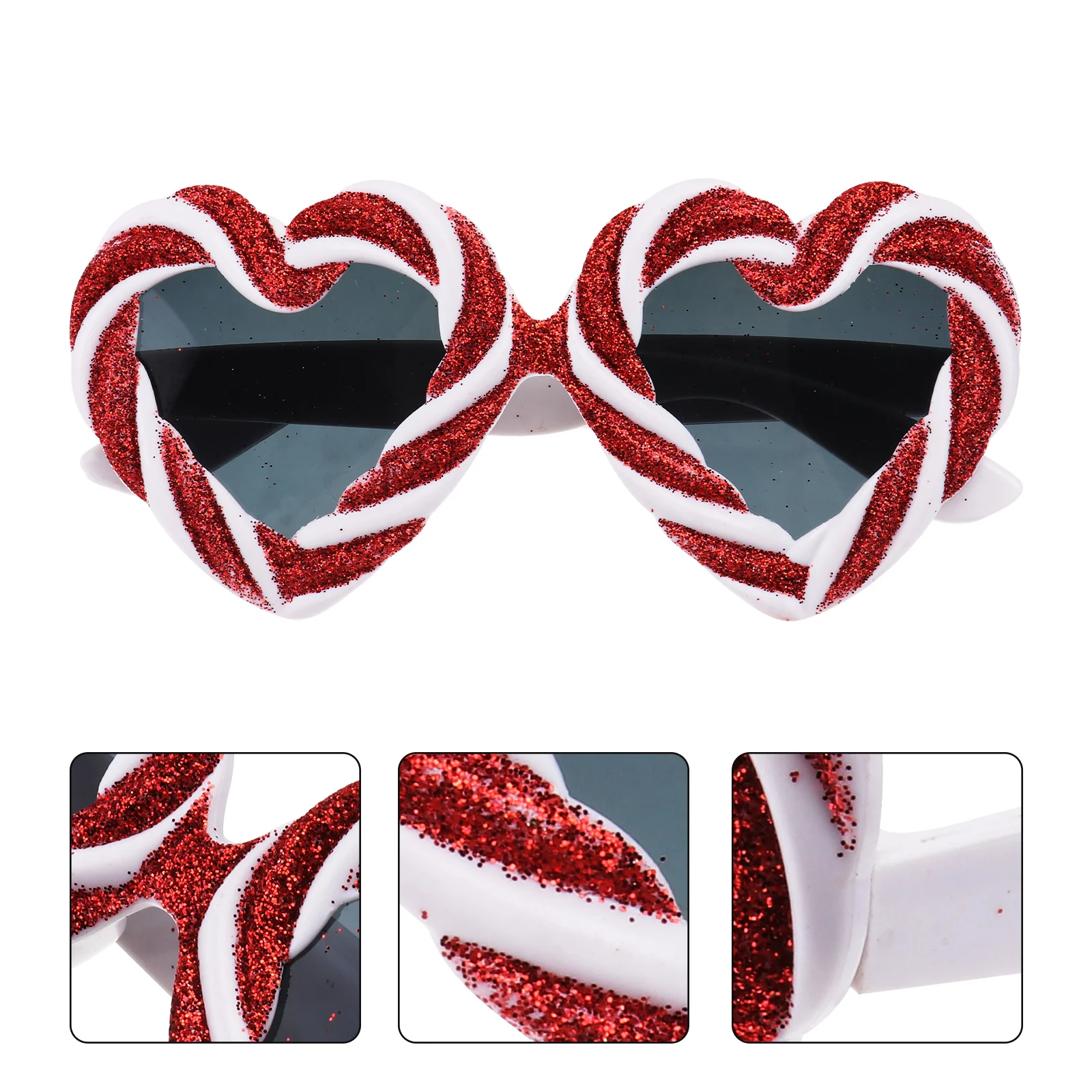 

NOLITOY 2Pcs Heart Shaped Party Glasses Lightweight Funny Eyewear Props for Birthday Wedding Decor Red White