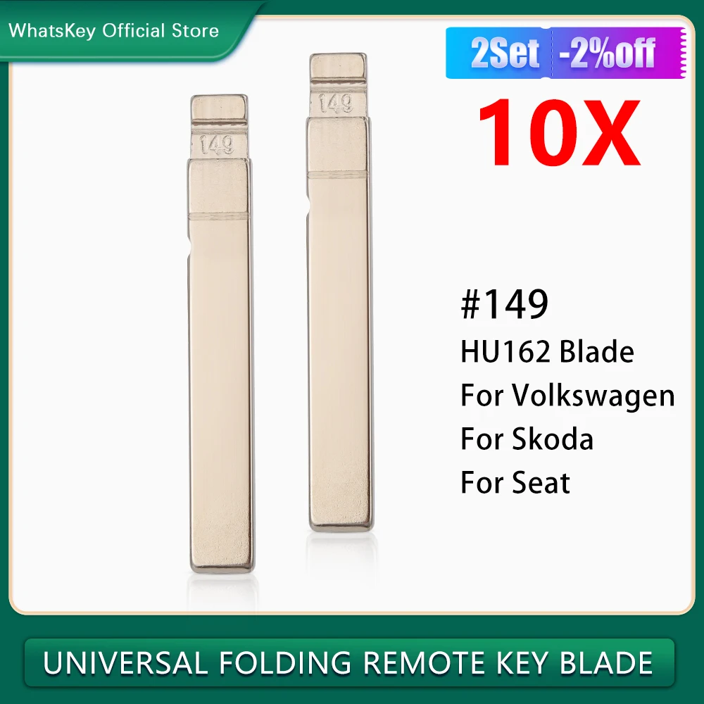 Chave remota sem cortes para Volkswagen, Flip Blade, KD, VVDI, HU162, n ° 149, VW Golf 7, SPORTSVAN, Atlas 2018-2020, Skoda, tipo MQB, n ° 149, 10