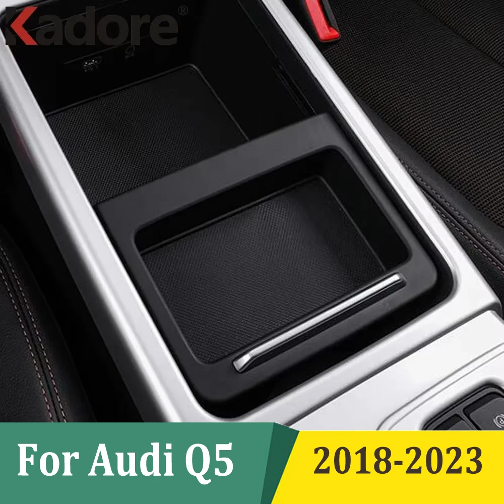

Car Interior Accesories For Audi Q5 2018-2023 Carbon Fiber Front Water Cup Holder Panel Decal Cover Trim
