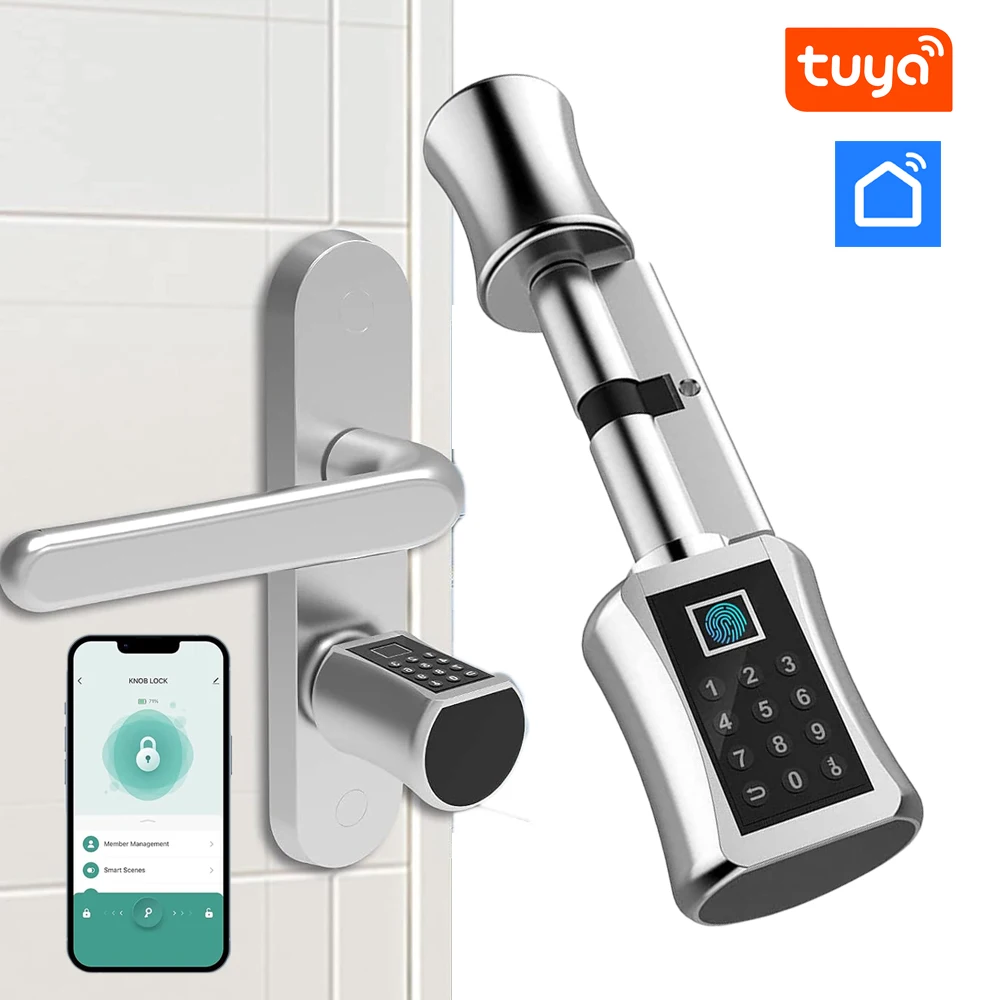 Fingerprint Door Lock Fingerprint Electronic Security Lock with Digital Code Smart Life APP Control Anti-Drill Anti-Pick