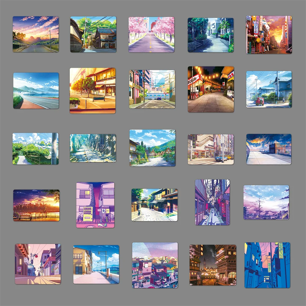 10/30/50PCS Riman Street View Cartoon Graffiti Sticker Personality Creative Sticker Desk Computer Waterproof Sticker Wholesale
