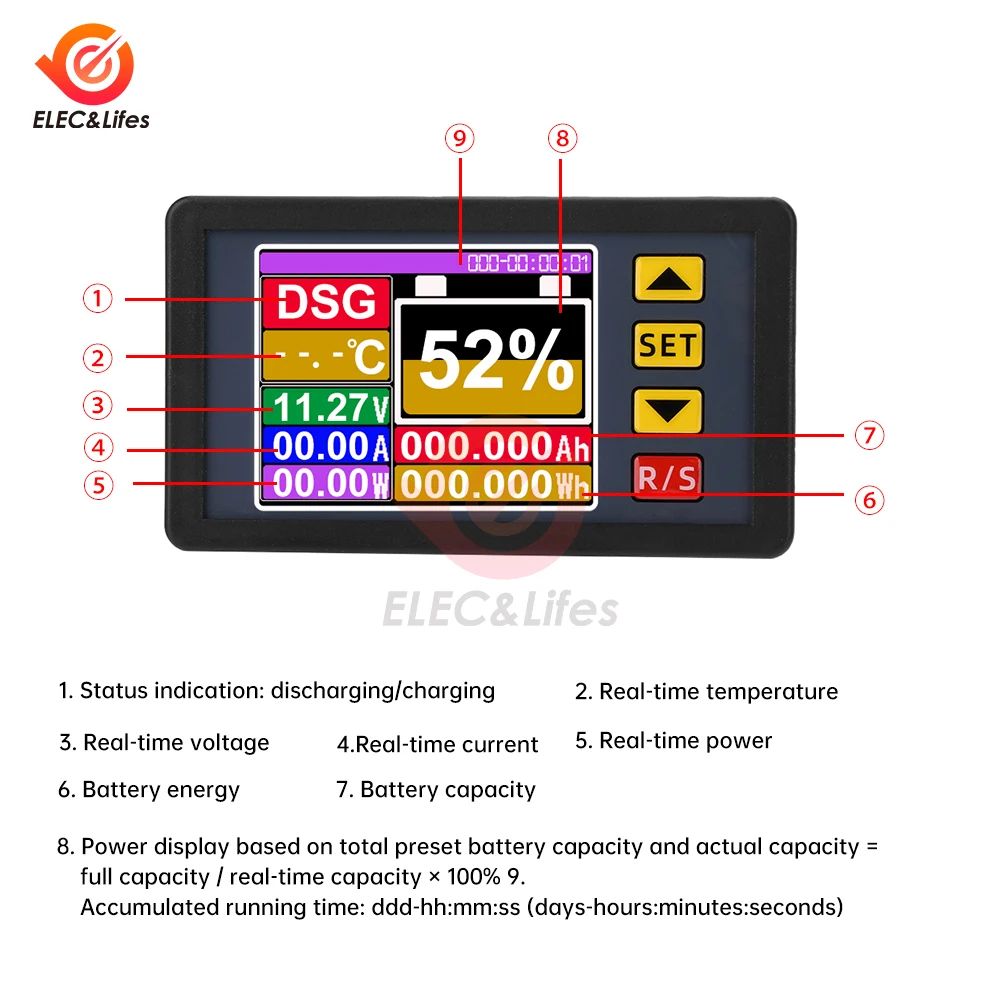 7-200V 100/200/300/400/500A Professional Precision Battery Capacity Tester for Equipment E-bike/Balance Car/Cleaning Machine