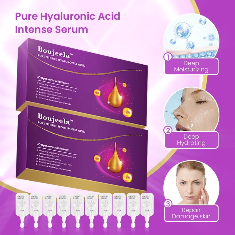 10pcs 4D Pure Hyaluronic Acid Essence Liquid Powerful Hydration Repair Damage Skin Firming Moisturizing Anti Aging Serum