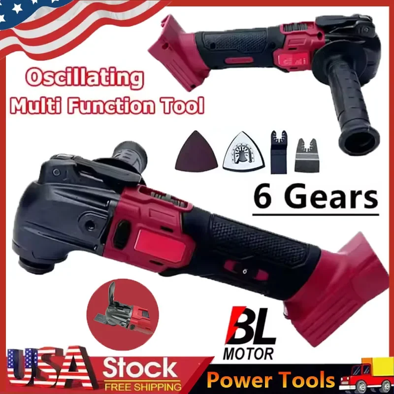 

Fit Milwaukee 18V Battery Brushless Oscillating Multi Function Tool 6 Gears Cordless Vibration Trimmer Cutting Saw Power Tools