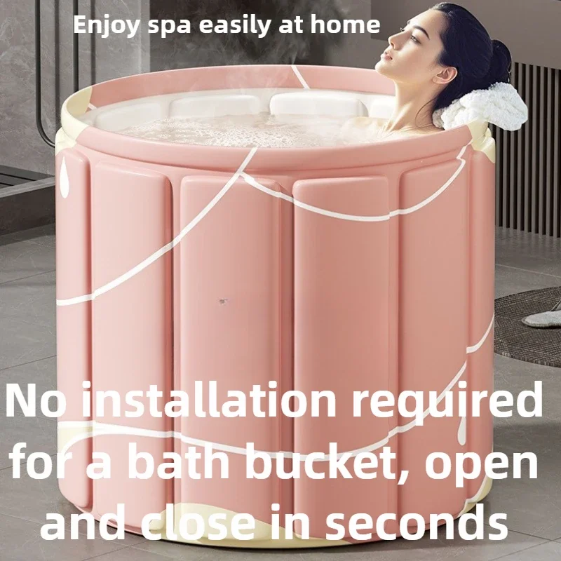 Excellent Portable Folding Bath Bucket Children's Sitting Tub Swimming Bucket Adult Bathtub Full Body Tub Waterproof Fabric Mate
