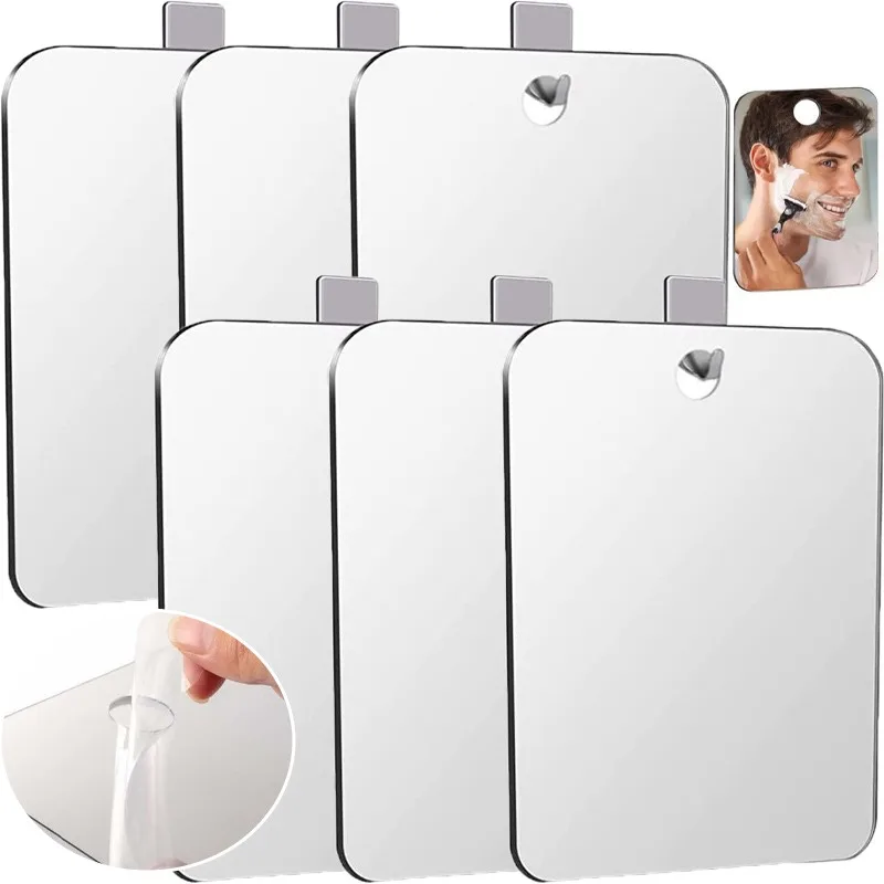 Acrylic Makeup Mirror Shower Fogless Women Men Makeup Mirror with Holder Suction Cup Home Bathroom Washroom Accessories