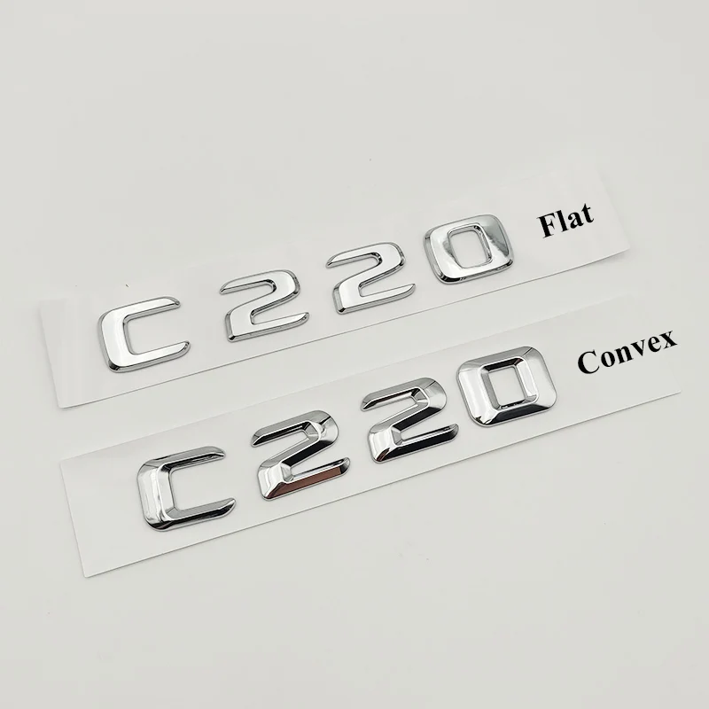 3D ABS Chrome Black Logo C220 Emblem Letters Decal Car Trunk Badge For Mercedes Benz W204 W203 W205 AMG C220 Sticker Accessories