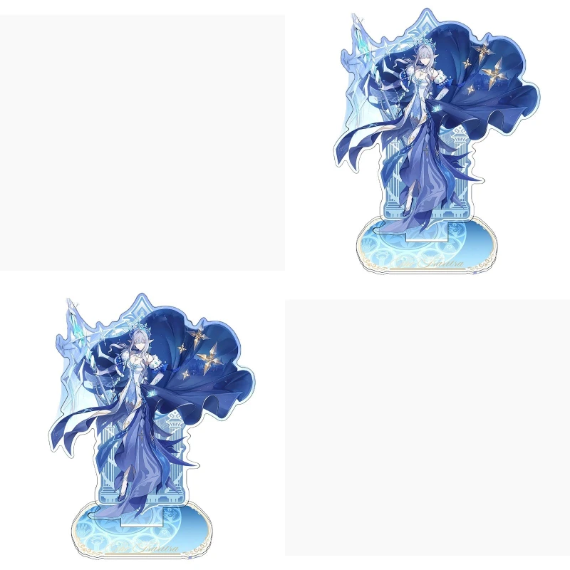 Game Impact Surrounding Acrylic Stand Ornament Model New Character Anastasya Feodorovna Snezhnaya‌ Blue Gradient Gift Keychain