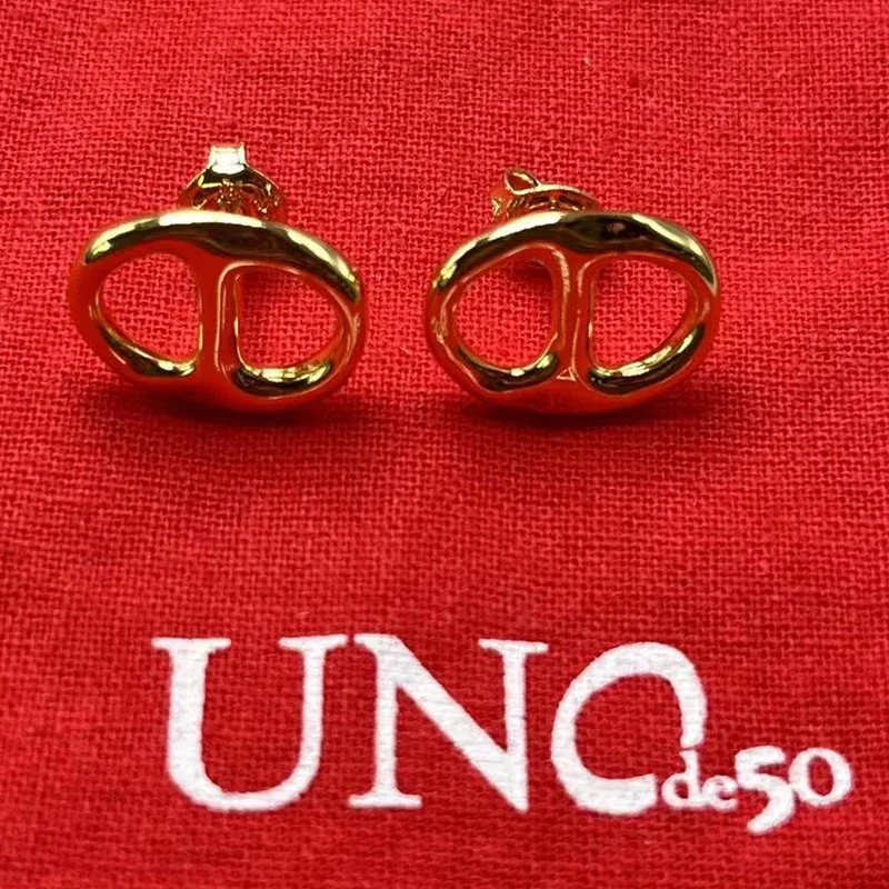 2023 UNOde50 earring Europeu e Americano de Alta Qualidade das Mulheres Simples e Exquisite Brincos Romantic Jewelry Gift Bag