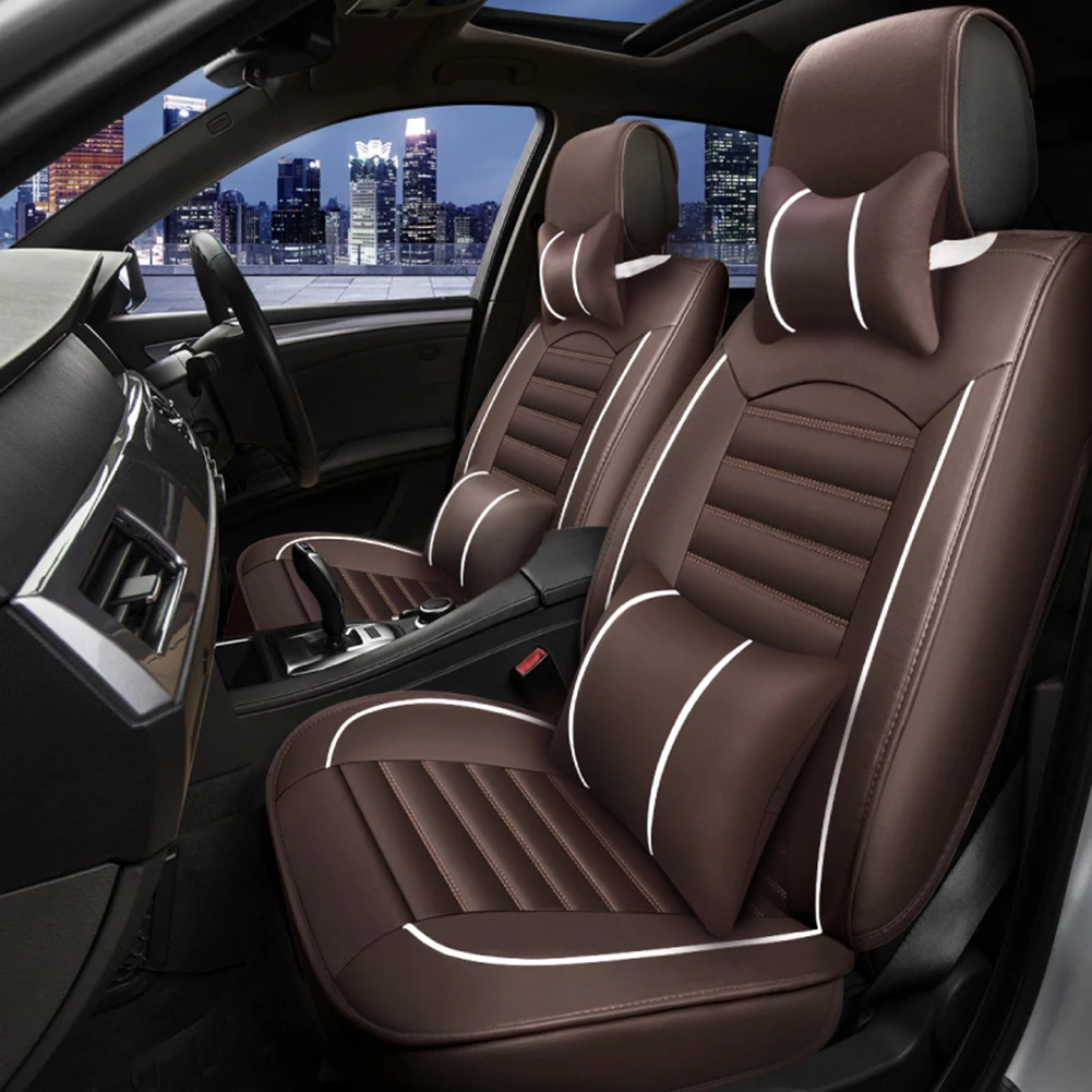 

Full Set Car Seat Protector Breathable Leather Car Seat Cover Protector Soft Automotive Covers Cushion Car Interior Accessories