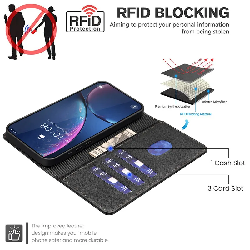 محفظة قابلة للطي مضادة للسرقة لهاتف OPPO Realme 15 14X 14 P3 Pro 5G C71 4G Coque أغطية جلد تتفاعل حجب أكياس واقية Fundas