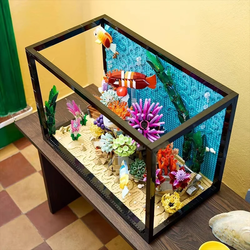 2026 new  tropical aquarium building block set 4154 pieces of marine fish tank model bricks boys educational toys home deco - view 4