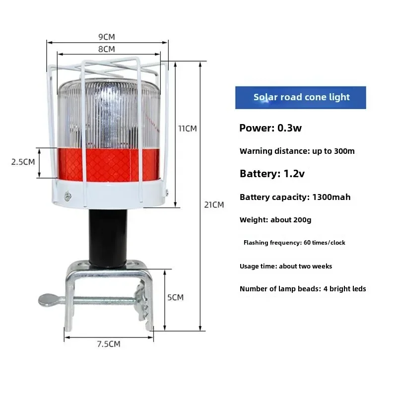 Multipurpose Sturdy Reliable Solar Powered Flashing Explosion-proof LED Warning Lamp for Construction and Marine Emergencies