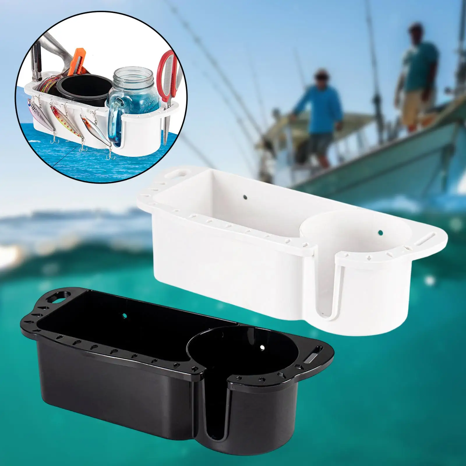 Organisateur de rangement pour bateau, porte-gobelet marin durable avec trous pré-découpés pour accessoires professionnels de kayak, ponton et bateau de pêche