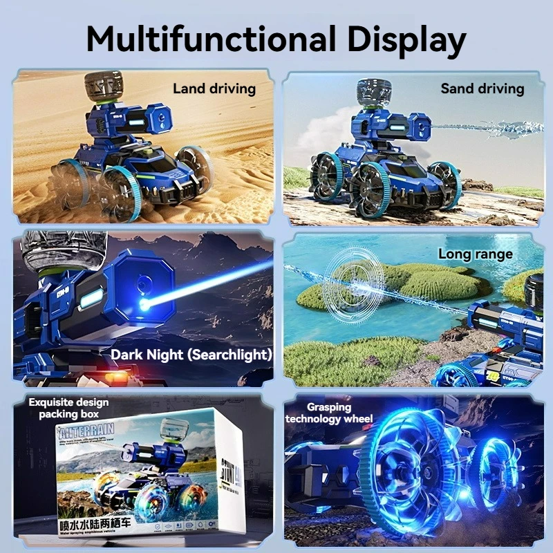2.4G RC سيارة الذاتي امتصاص ارتفاع ضغط مدفع المياه التحكم عن بعد برمائية على الطرق الوعرة مركبة تسلق حيلة سيارة ألعاب مياه هدية