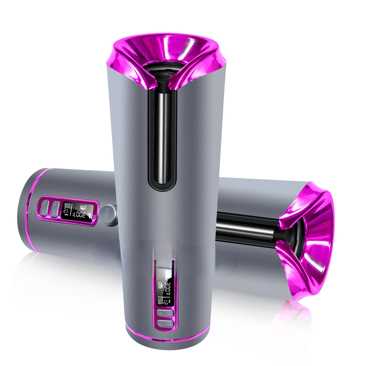 Pengeriting Rambut Tanpa Kabel Profesional Pengeriting Rambut Otomatis Pengeriting Rambut Otomatis Pengeriting Rambut Putar Dapat Diisi Ulang USB Tampilan LCD Nirkabel