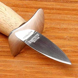 Steel Seafood Scallop Pry with Wooden Handle Oyster Knives Sharp-edged Shell Seafood Opener
