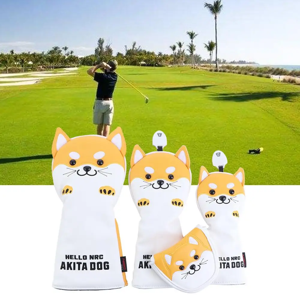 

for Driver Fairway Dog Cartoon Animal Golf Wood Head Covers Golf Club Headcover Golf Club Headcovers Wood Driver Headcover
