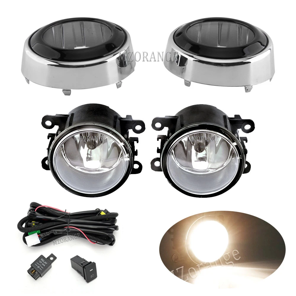 Fog Lights LED for Mitsubishi Outlander 2008 2009 2010 2011 2012 Fog Lamp Front Bumper Headlight Hole Covers Grill Bezel Frame