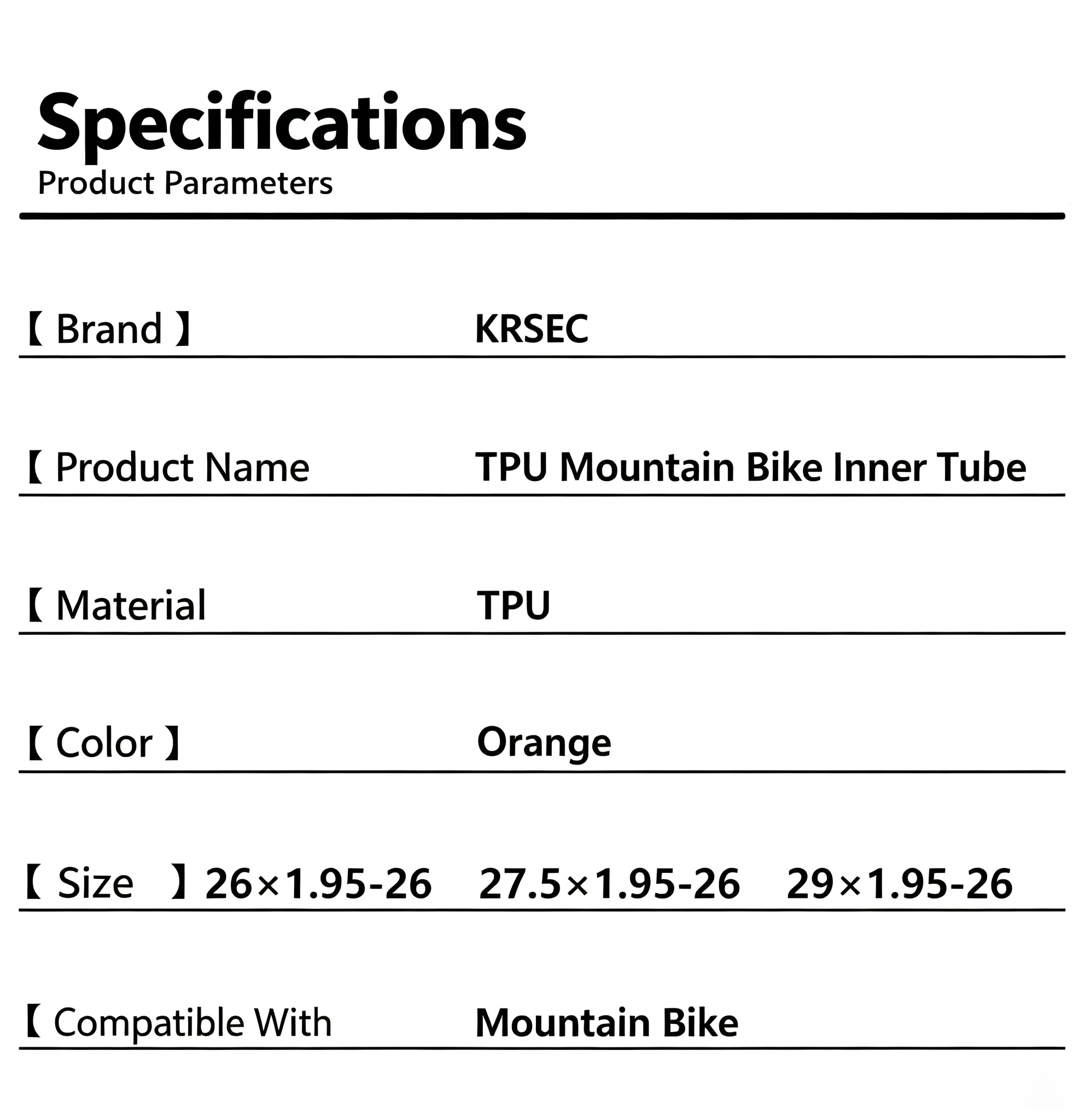 KRSEC TPU MTB Fahrrad-Schlauch 29 26 27,5 29x1,95-2,6 Zoll Mountainbike-Reifen Schrader-Ventil AV Pneu 29er Fahrradschlauch – Detail 2