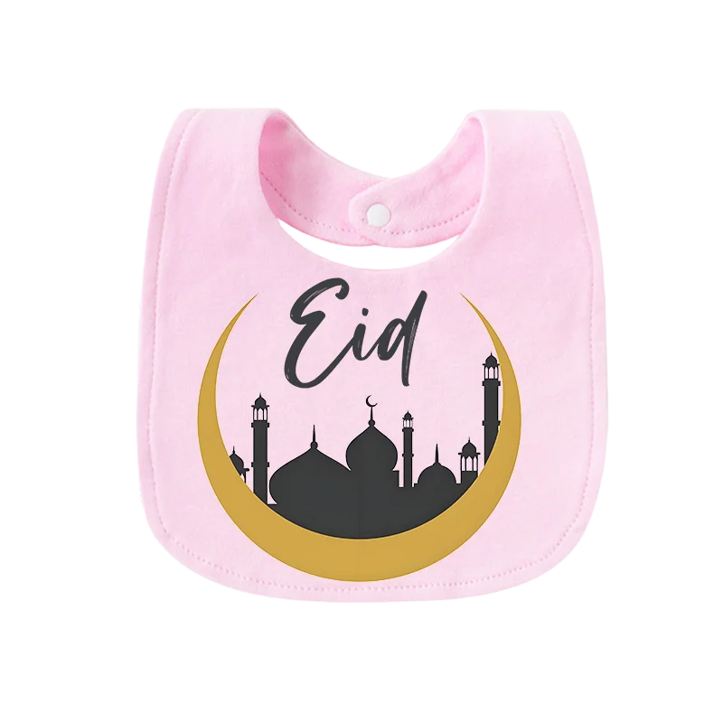Crescent Moon Print 2-Layer Saliva Bib Press Stud Adjustable Breathable Kawaii Hot Sale Baby Accessories Cute Newborn Baby