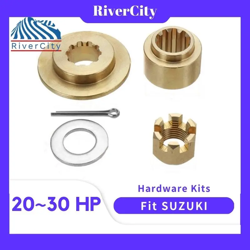 

RiverCity 25-30HP Hardware Kit Thrust Washer/Spacer/Nut/Cotter Pin for Suzuki Outboard Propeller 20HP 25HP 30HP