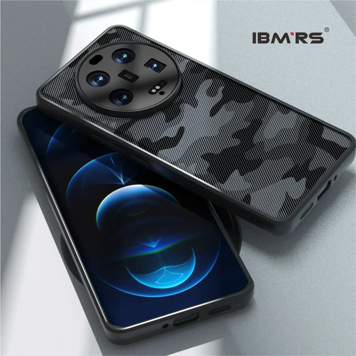 

IBMRS [Anti-Scratch Dual Coating]for Xiaomi 13 Ultra Case,Camo Clear Hard Back Shockproof Advanced Protective Cover