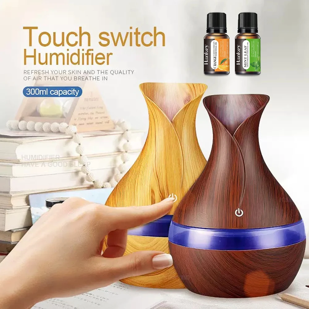 

300ml USB Humidifier & Essential Oil Diffuser Ultra Quiet, Perfect for Bedroom, Office, Nursery Auto Shut Off & Night Light