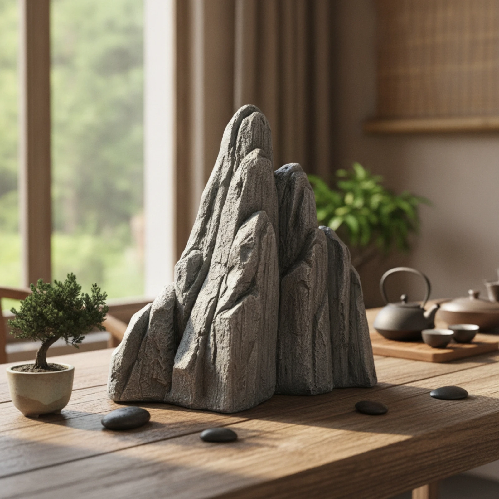 Fake Rock Landscape Ornament Zen-Inspired Fake Rock Artificial Stone Craggy Landscape Sandstone Artificial Stone Freestanding