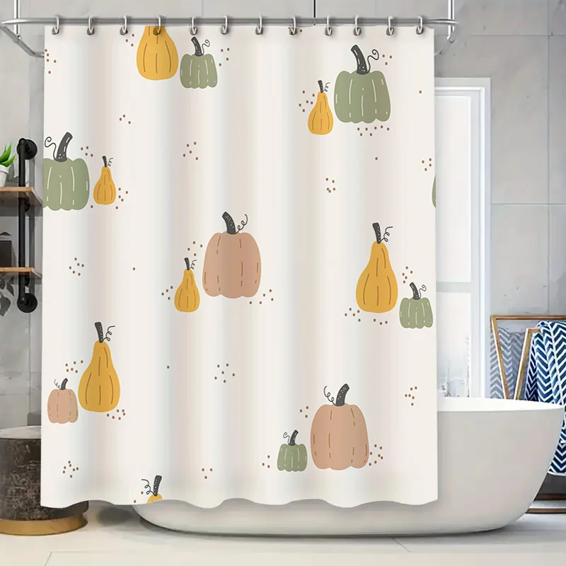 

Украсьте свою ванную комнату занавеску для душа с принтом тыквы, водонепроницаемой ткани для ванных комнат, осенние украшения, идеи подарков!