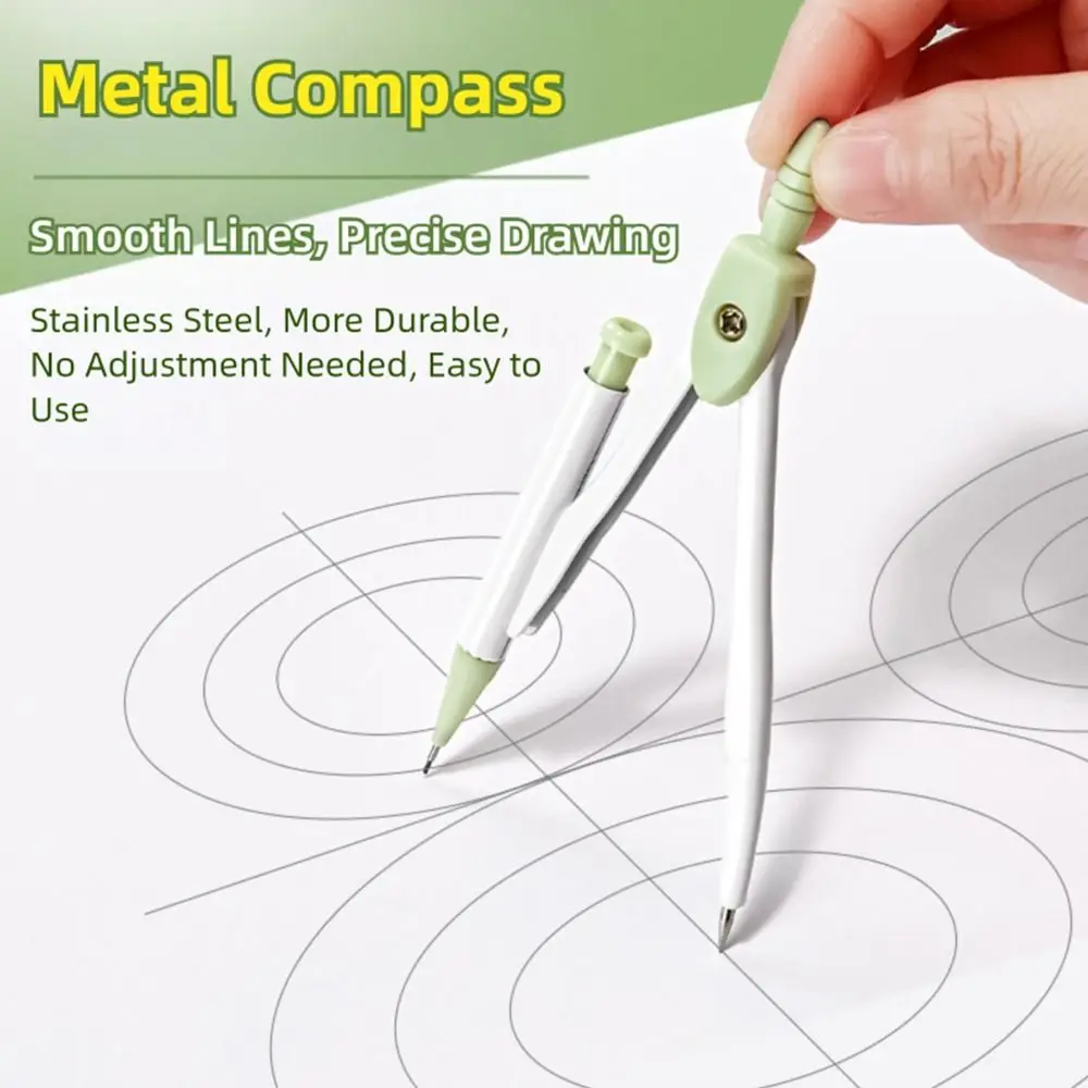 8PCS/Set High Quality Plastic Ruler Compasses Set Eraser Straight Ruler Protractor Set Square Transparent Drawing Tool Students