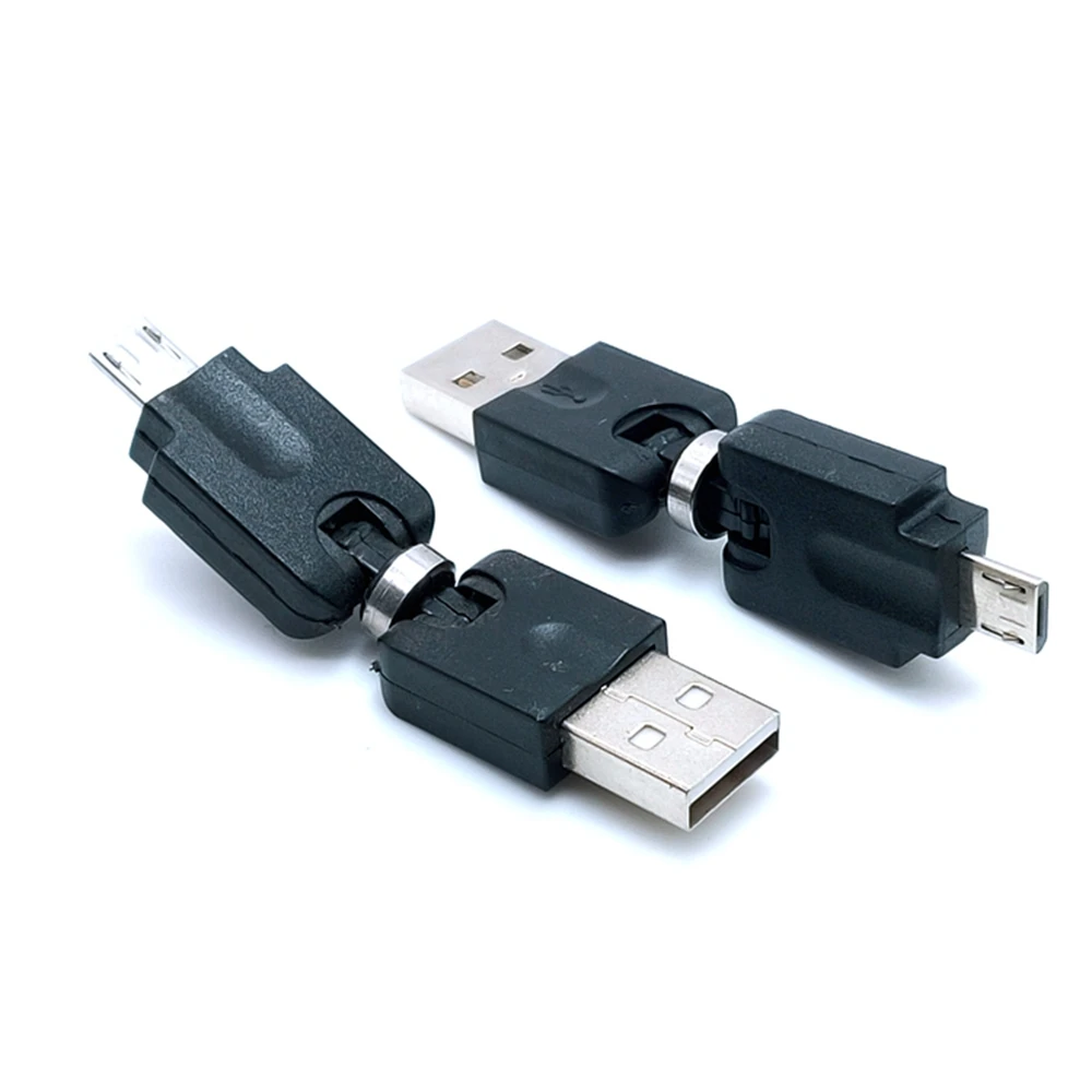 High quality 1 micro USB male head to USB 2.0 A-type male head 360 degree rotation angle adapter, suitable for car MP3 USB port
