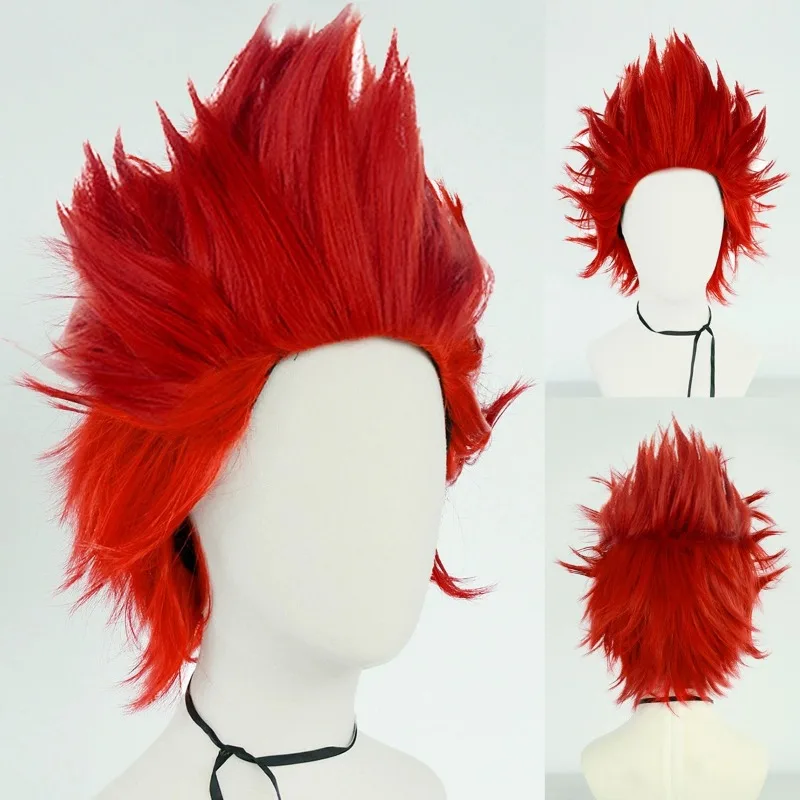 Perruque courte anime avec dessus taquin - Cheveux de cosplay synthétiques pour hommes et femmes - Perruque de costume de personnage d'Halloween texturée et pointue