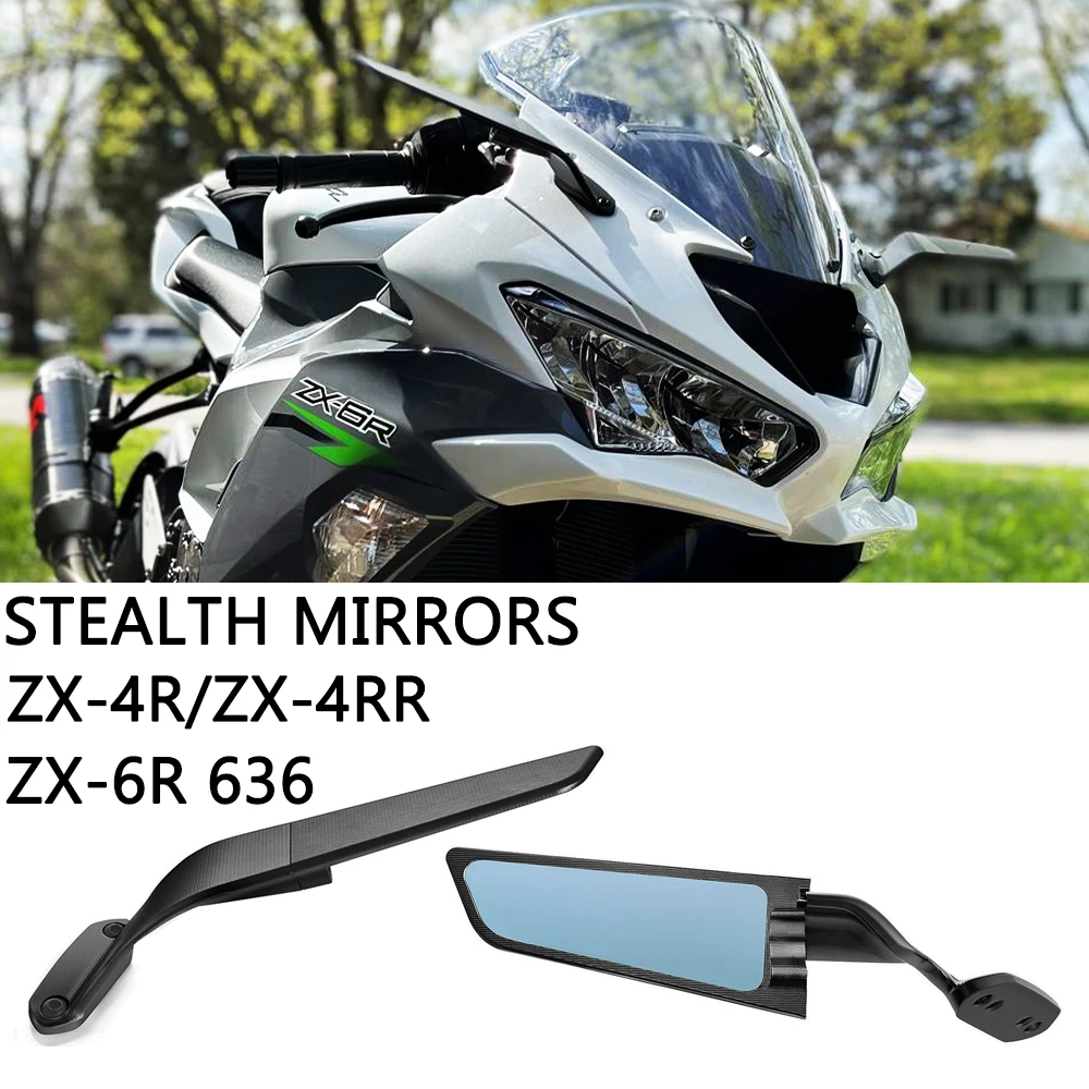 

for NINJA ZX6R ZX4R Accessories Mirror ZX-4R ZX-4RR NINJA 636 ZX4RR for KAWASAKI Ninja ZX-6R 636 Motorcycle Stealth Mirrors