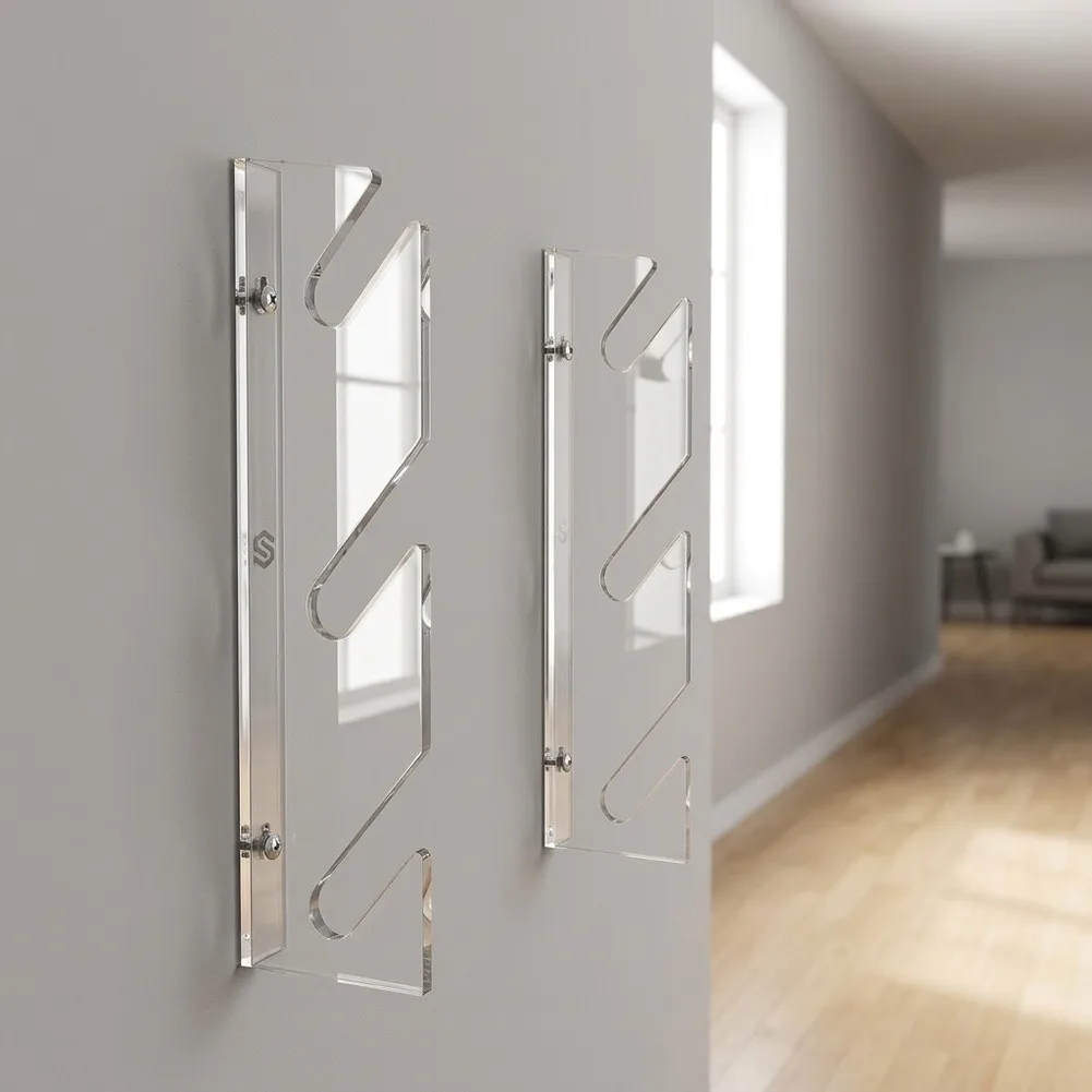 3-Shelf For Acrylic Skateboard Wall Rack for Display and Storage Compatible with Longboards Cruisers and Snowboards