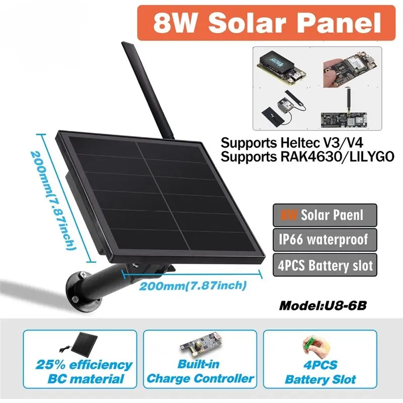 Y50A-8W Mini Solar Panel Powered Battery Supported 5V Output Solar Power Supply For Lora Node Lot Sensor Projects