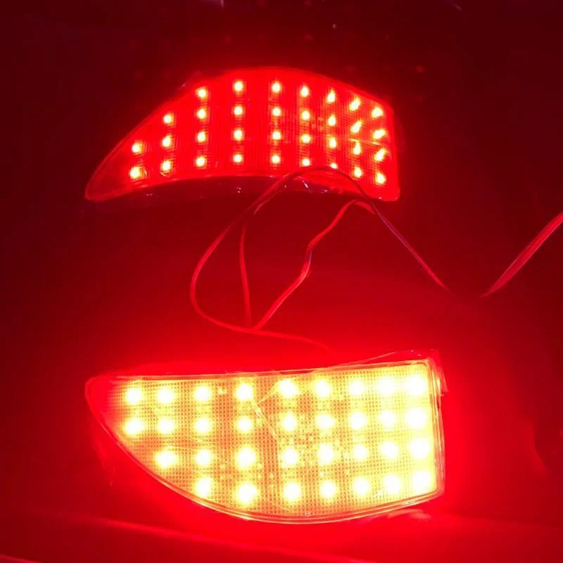 2Pcs Car Rear Bumper Reflector Brake Light Fog Light 12V 33 LED For Lexus IS 250 300 350 220D Red Shell Red Light