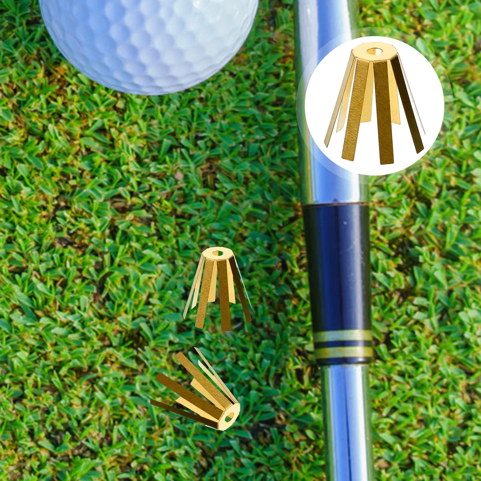 5pcs Brass Golf Shaft Adapter Shims Adjustable Universal Fit Shaft Alignment Oversized Inner Diameter No Cutting Required Golf
