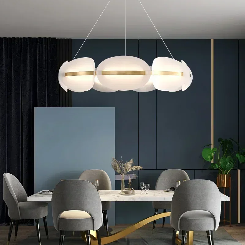 Nordic acryl ring kroonluchter dimbaar voor tafel woonkamer eetkamer keuken bar hanglamp minimalistisch decor verlichtingsarmatuur