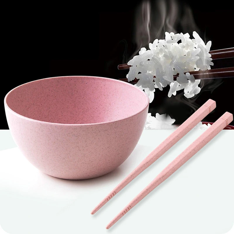 1Pcs Eco-Friendly Wheat Straw Bowl Household Rice Salad Soup Bowls Unbreakable Bowl For Home Kitchen