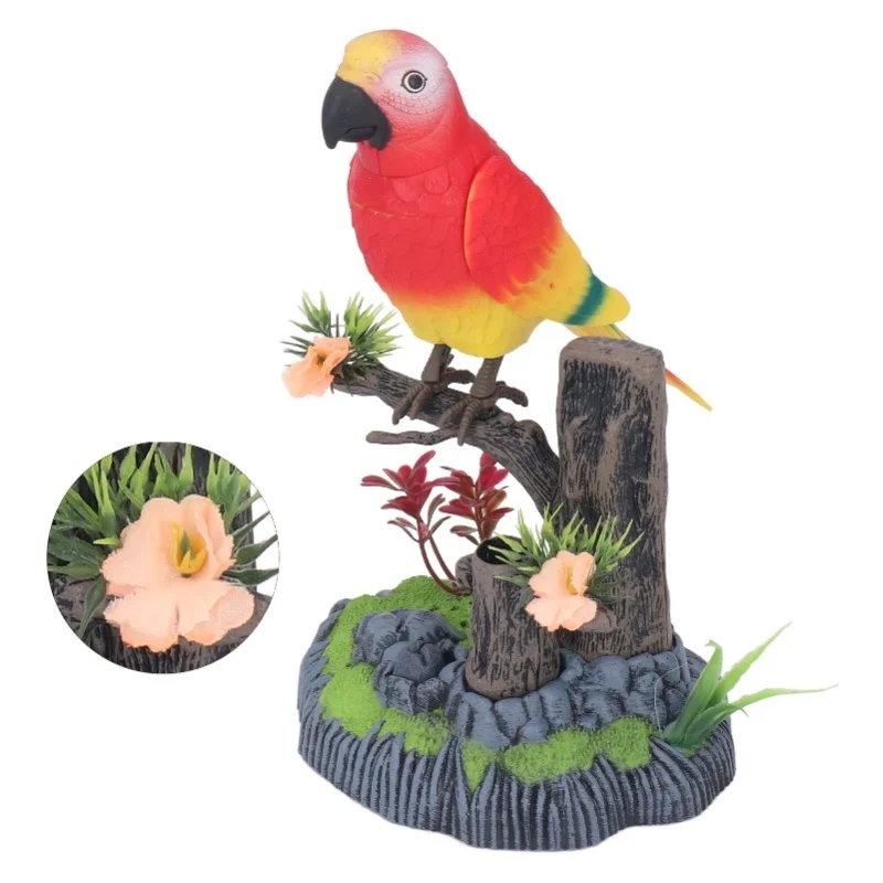 تعمل التحكم الصوتي الببغاء النقيق الغناء ترفرف محاكاة لعبة الببغاء للبالغين الأطفال 506H