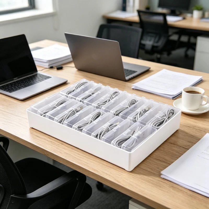 Cable Organizer Boxes - Desktop Cable Management, Charging and Accessories Organizer, Desk & Drawer Organizer for Home Storage