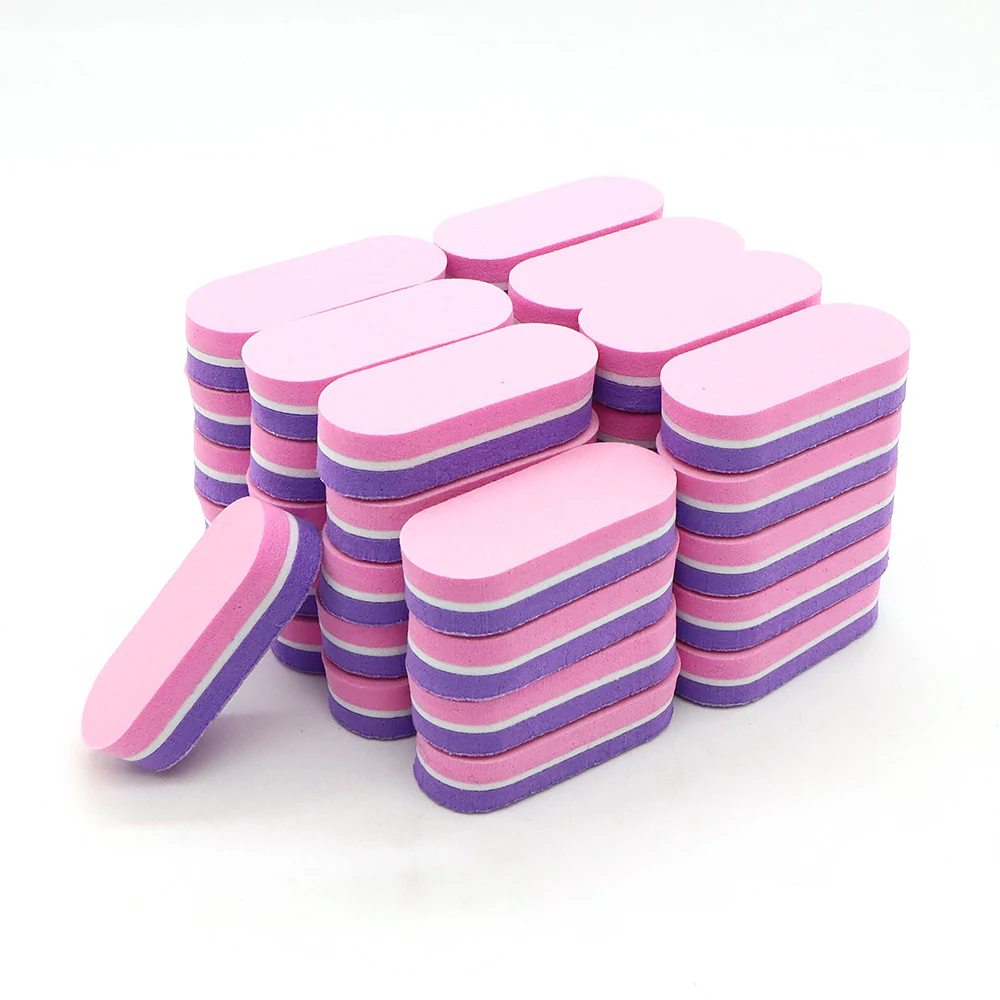 300Pcs Small Nail Files Block Durable Oval Sponge File 100/180 Grit Nail Buffer File Polish Sanding Nails Accessories And Tools