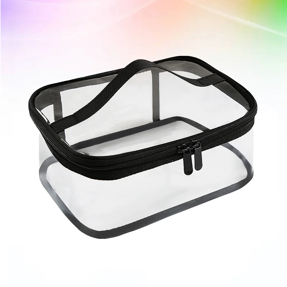 

1Pcs Transparent Bag Makeup Bag Travel Waterproof Toiletries Storage Pouch Rectangle Size M for Home Outdoor Bathroom