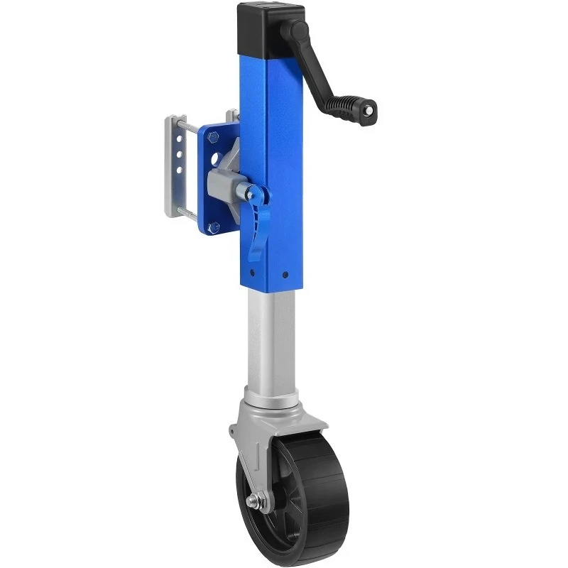 10in Trailer Jack Sidewind Round with Handle Bolt-on 1600lbs Tongue Single Jockey Wheel for Boat RV Parts Accessories