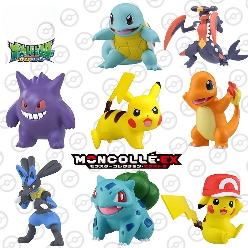 

Pokemon Figures Pikachu Gengar Salamence Blastoise Lucario Floragato Anime Figures Collectible Model Toys Children Birthday Gift