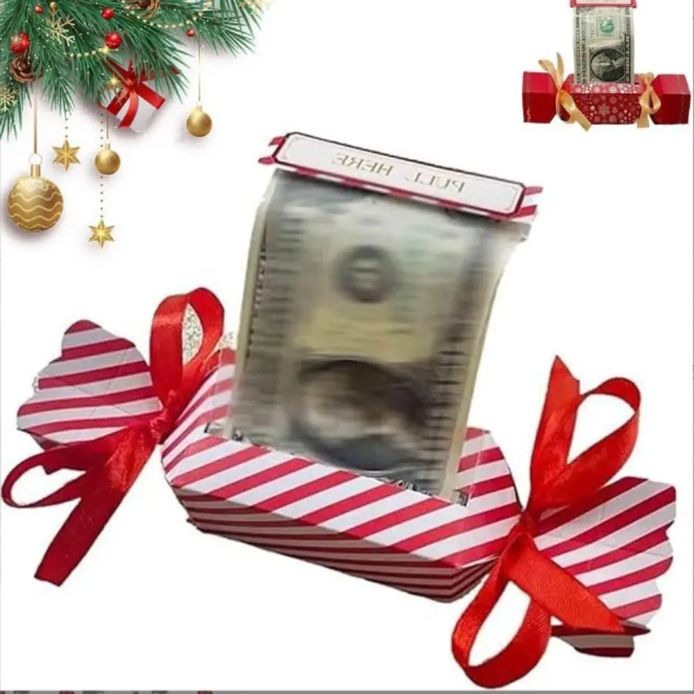 Funny Paper Christmas Money Pull Box Cash Money Clip Christmas Gifts Cash Pull Boxes Christmas Surprise Money Pull Pouch